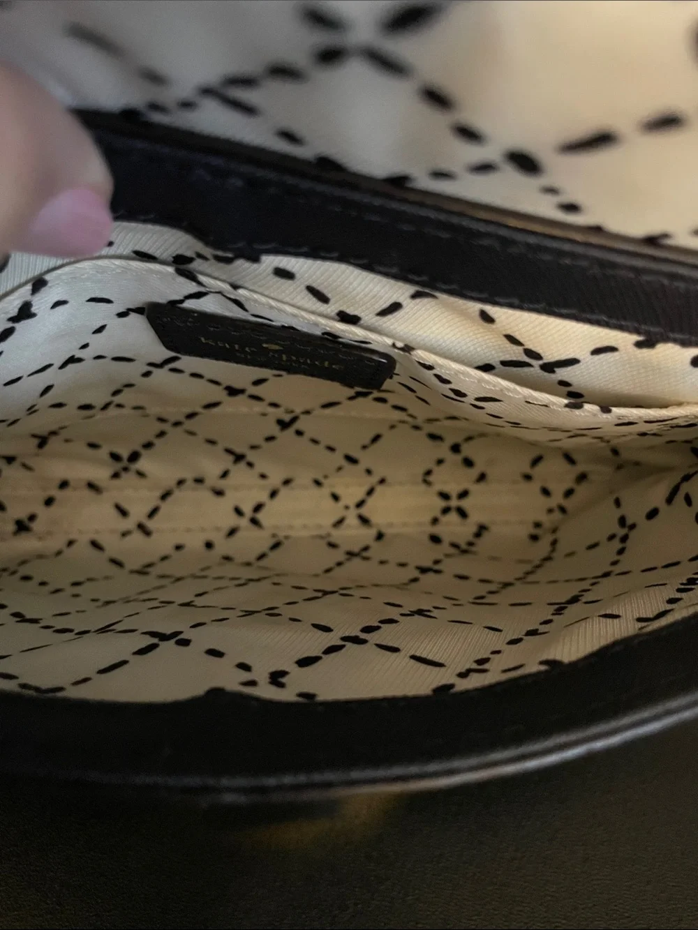kate spade black leather crossbody with gold-tone medallion Adjustable Strap